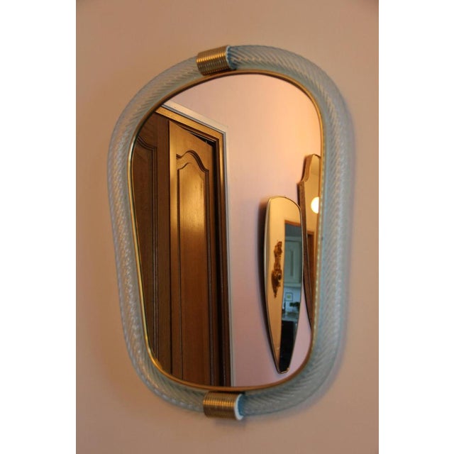 Twisted Sky Blue Murano Glass Mirror, 2000s For Sale - Image 15 of 18