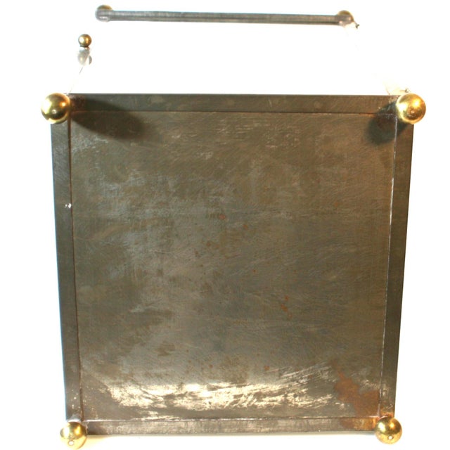 Hollywood Regency Brass Metal & Glass Square Footed Tabletop Curio Cabinet Vitrine For Sale - Image 12 of 12