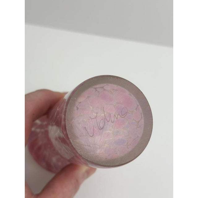 Pink Vintage Pink Mottled Glass Spill Vase from Mdina, 1970s For Sale - Image 8 of 10