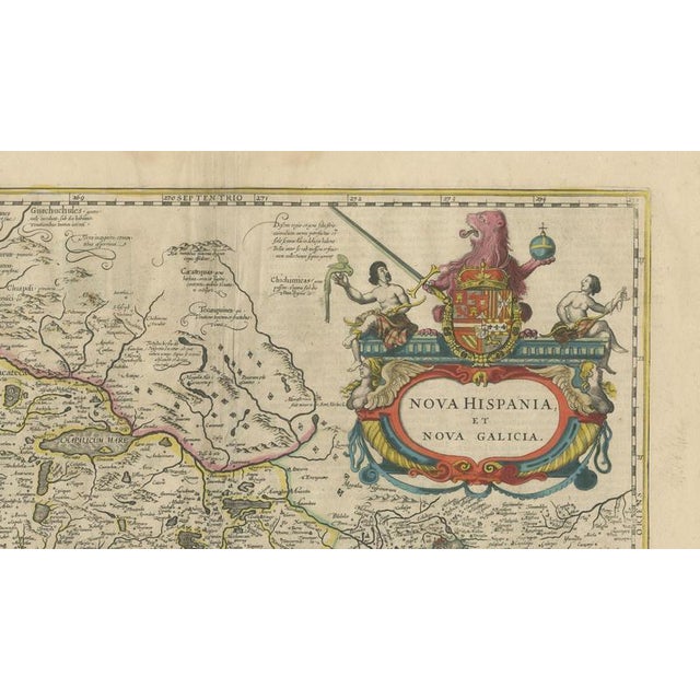 Antique Map of Southern Mexico & New Galicia, Janssonius, Amsterdam, 1650s For Sale - Image 4 of 11