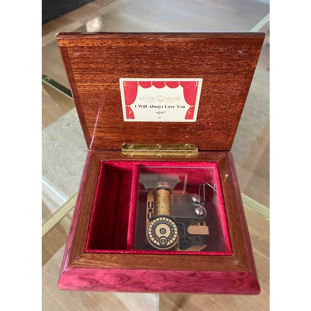 Late 20th Century Reuge 6257 Violet Stained Wooden Music and Jewelry Box For Sale - Image 9 of 9