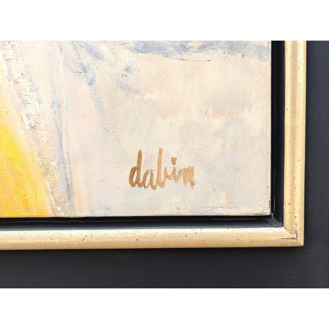 Joël Dabin "Cheveux en Liberte" Modern Yellow Abstract Expressionist Painting of Horses, 1992 For Sale - Image 10 of 12
