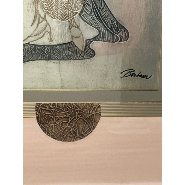 Late 20th Century Monumental Kinder-Harris “Harpers” Art Deco Revival Diptych Installation | Signed Barbour | Style No. 5497-10 For Sale - Image 9 of 12
