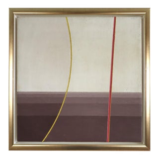 1971 Modernist 'Clocks & Chimes' Vintage Swedish Abstract Oil Painting, Framed For Sale