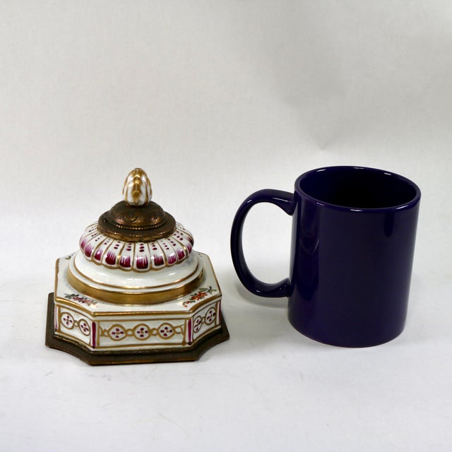 Early 20th Century Porcelain and Bronze Nicholas Haydon Inkwell For Sale - Image 11 of 11
