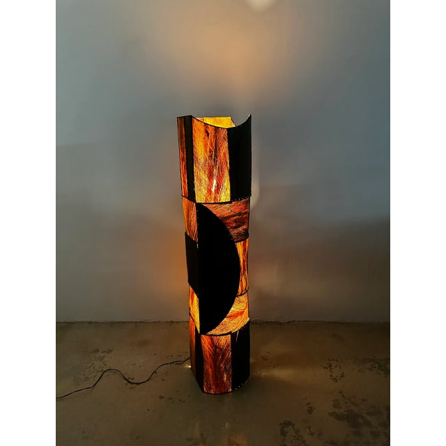 Mid-Century Patchwork Bark Floor Lamp, 1960s For Sale - Image 11 of 13