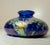 Vintage Hand Blown Kent Fiske Blue Iridescent Art Glass Splatter Vase Sculpture For Sale - Image 4 of 14