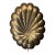 Vintage Mid-Century Scalloped Brass Candleholder For Sale