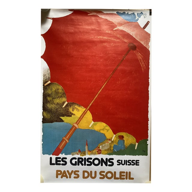Vintage Poster from Giacometti Augusto, Grisons, Switzerland, 1890s For Sale