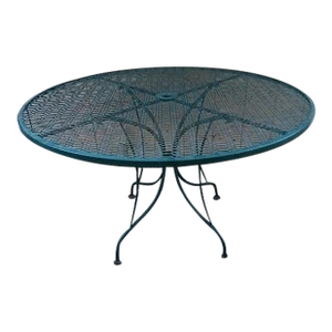 Vintage Russell Woodard Style Patio Table Green Color