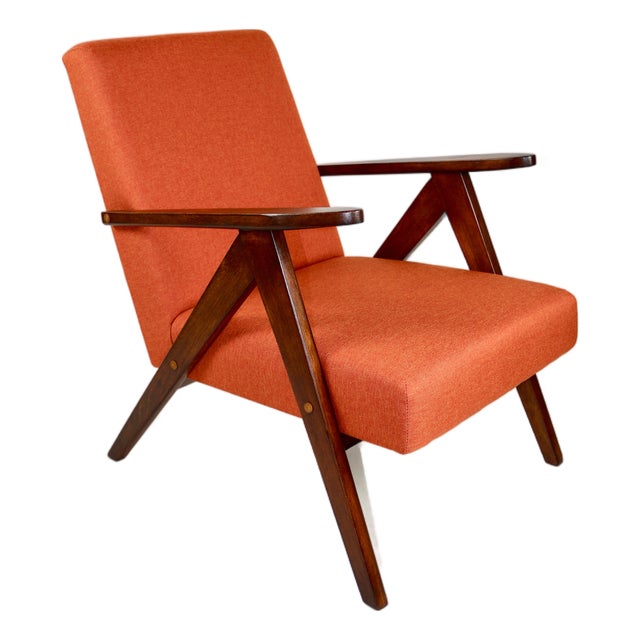 Vintage VAR B-310 Armchair in Orange-Brown Structural Fabric For Sale