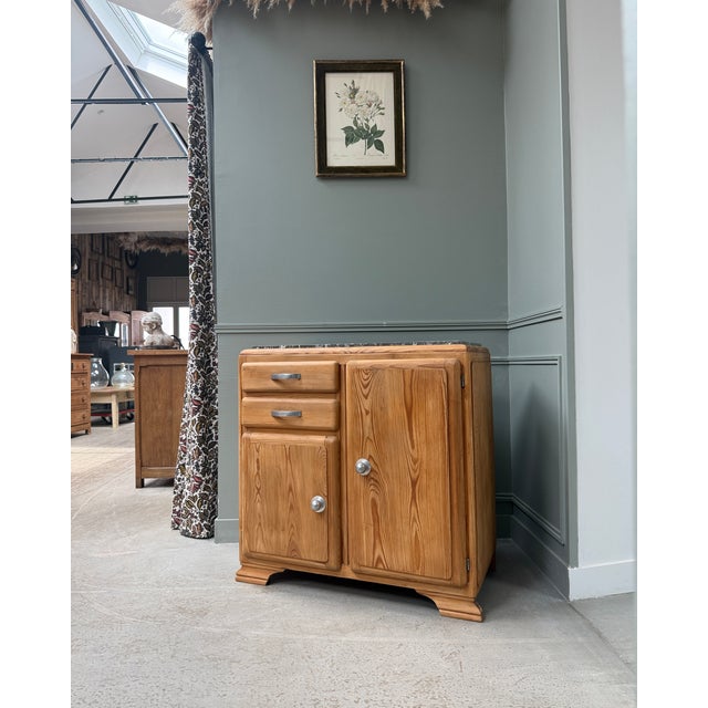 Art Deco Sideboard in Pitch Pine, 1940s For Sale - Image 3 of 13