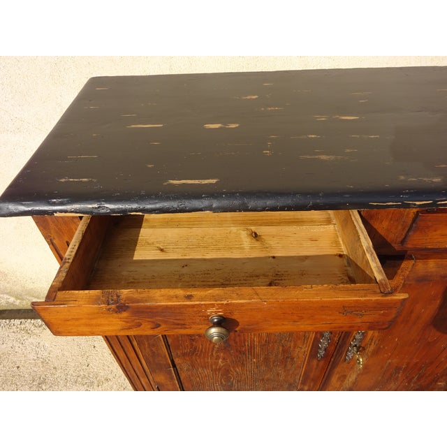 Black Vintage Parisian Pine Buffet, 1890s For Sale - Image 8 of 18