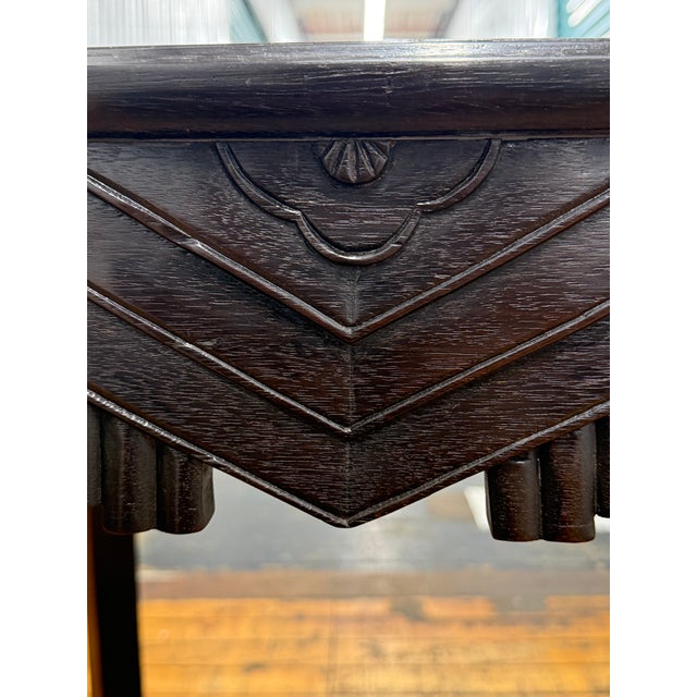 Black Early 20th Century "Old Shanghai" Style Tieli Wood & Marble Top Center Table For Sale - Image 8 of 10
