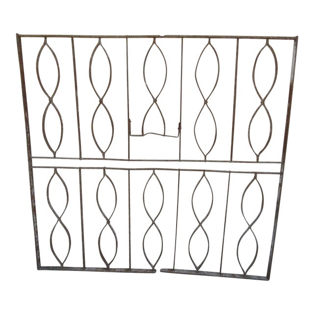 Antique Victorian Iron Architectural Salvage Door For Sale