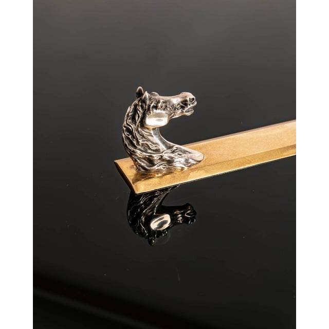 1950s Two-Tone Letter Opener-Ruler with Horse Head by Hermès Paris, France, 1955 For Sale - Image 5 of 10