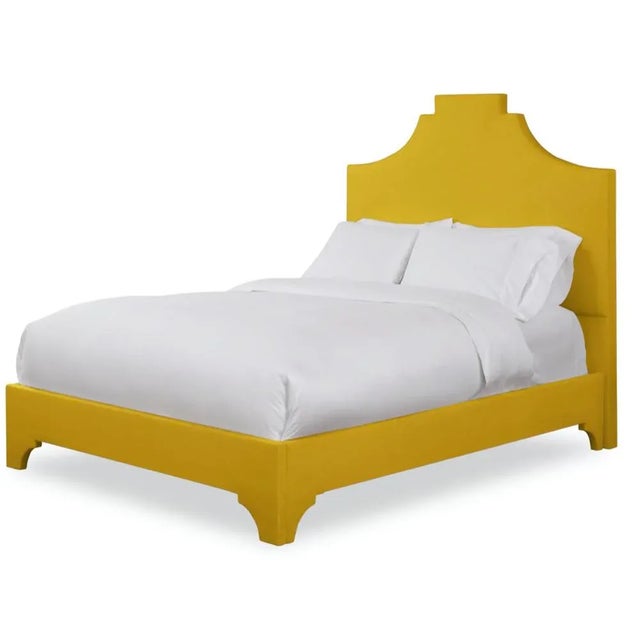Casa Cosima Nadine California King Headboard, Golden Velvet For Sale - Image 4 of 5
