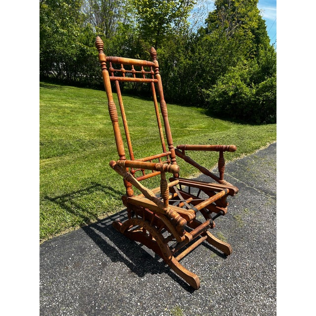 Rustic 19th Century Indian Victorian Rocking Chair For Sale In Cleveland - Image 6 of 12