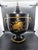 Vintage Mid-Century Neoclassical Italian Tole Black and Gold Lidded Urn Ice Bucket