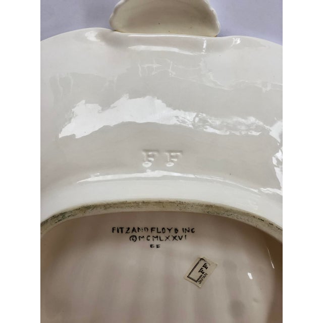 Ceramic Vintage Fitz and Floyd Pink Shell Form Serving Platter For Sale - Image 7 of 8