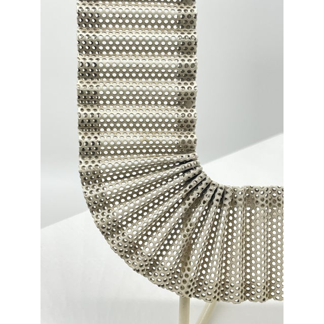Metal Vintage White Pleated Metal Photo Frame by Mathieu Matégot for Atelier Matégot, France, 1950 For Sale - Image 7 of 12