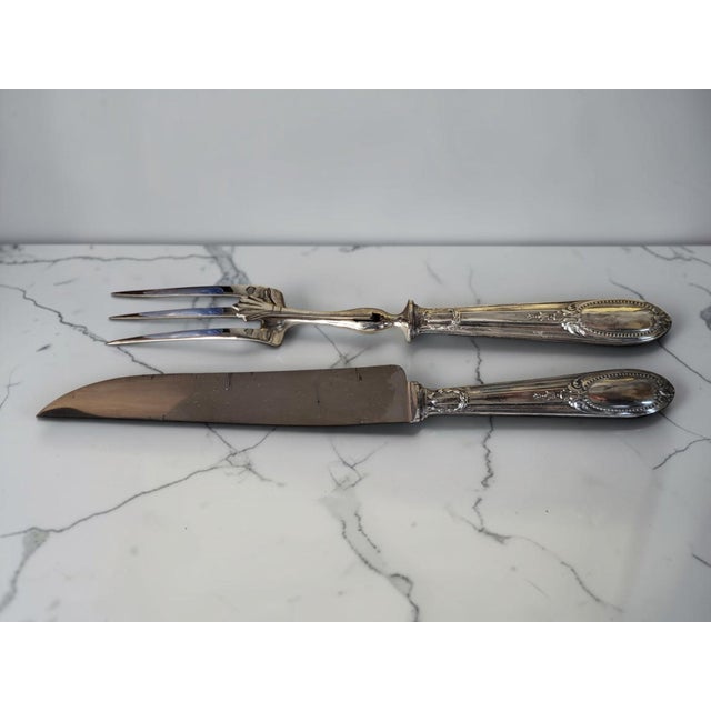 Silver Carving Utensils from Minerva, 1890s, Set of 2 For Sale - Image 4 of 13
