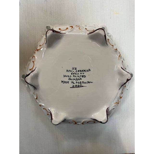 Coimbra Ceramic - Hand Painted Portuguese Fruit Basket 4 For Sale - Image 12 of 12