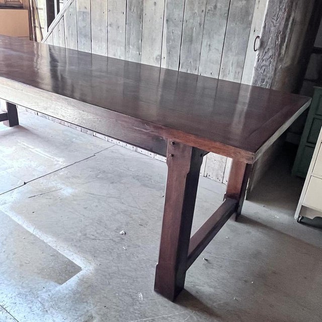 Vintage Oak Refectory Dining Table For Sale - Image 9 of 18