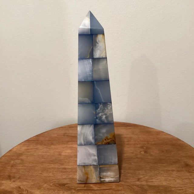 Cubism Vintage Early 20th Century Multicolored Onyx Geometric Obelisk Handmade For Sale - Image 3 of 13