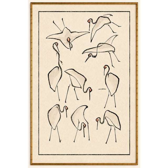 Not Yet Made - Made To Order Crane Studies I & II by Katsushika Hokusai, Japanese Art Print Diptych, 24" X 36" For Sale - Image 5 of 10