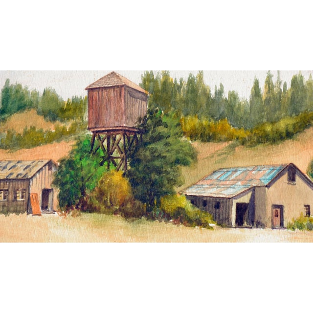 Rustic $639 1969 "Ward Ranch" Landscape Watercolor Painting by Leonard Frank Starks For Sale - Image 3 of 5