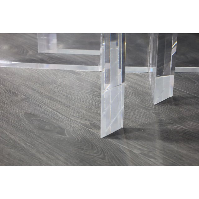 Transparent Mid 20th Century Attributed to Jeffrey Bigelow Stella Prism Dining Table For Sale - Image 8 of 12