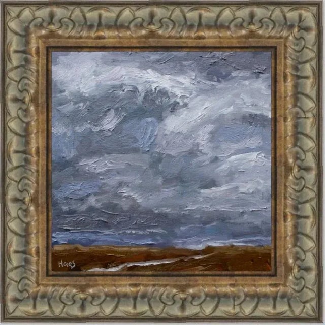 Contemporary Storm Over the Desert, Contemporary Landscape Oil Painting For Sale - Image 3 of 4