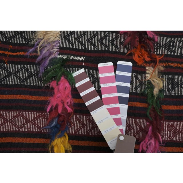 Vintage Colorful Angora Wool Shaggy Rug 3'7" X 5'2" For Sale - Image 12 of 13