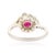 18k Gold Mozambique Natural Ruby & Diamond Floral Halo Cocktail Ring Size 4 For Sale - Image 10 of 16
