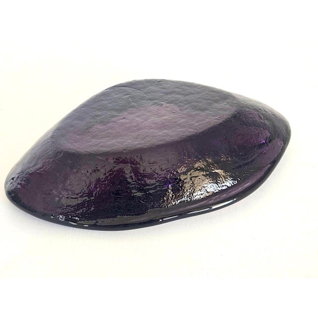 Blenko Vintage 1950s Blenko Glass Free Form Amoeba Dish Designed by Winslow Anderson For Sale - Image 4 of 12