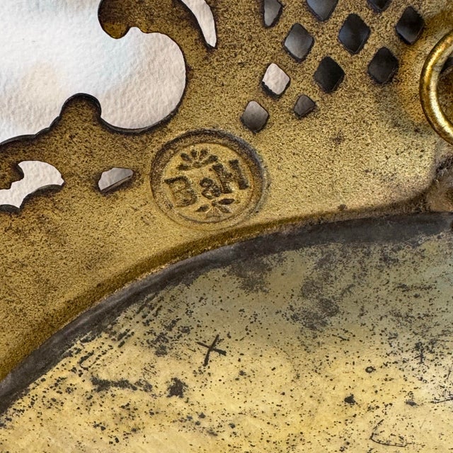 Art Nouveau Brass Wall Mirror by Bradley & Hubbard, Early 20th C. For Sale - Image 9 of 11