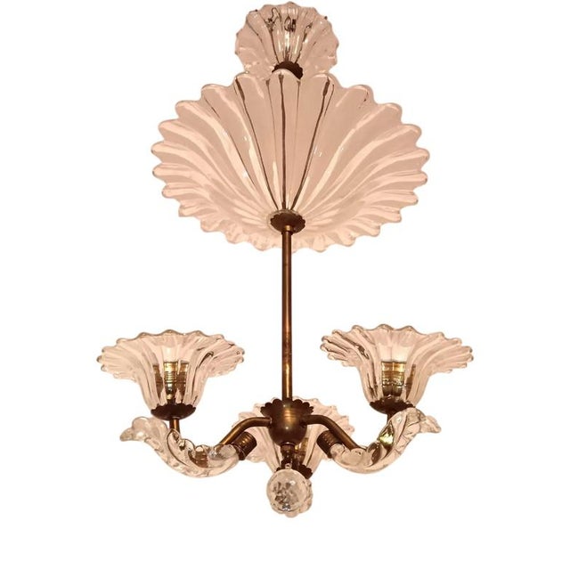 Vintage Cristallo Collection Murano Glass Ceiling Light from Barovier & Toso, 1930s For Sale - Image 13 of 13
