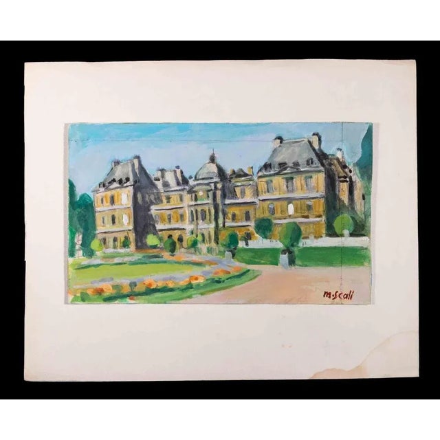 View of the garden in the city is an original artwork realized by French artist Madeleine Scali (1911-2000) Mixed media on...