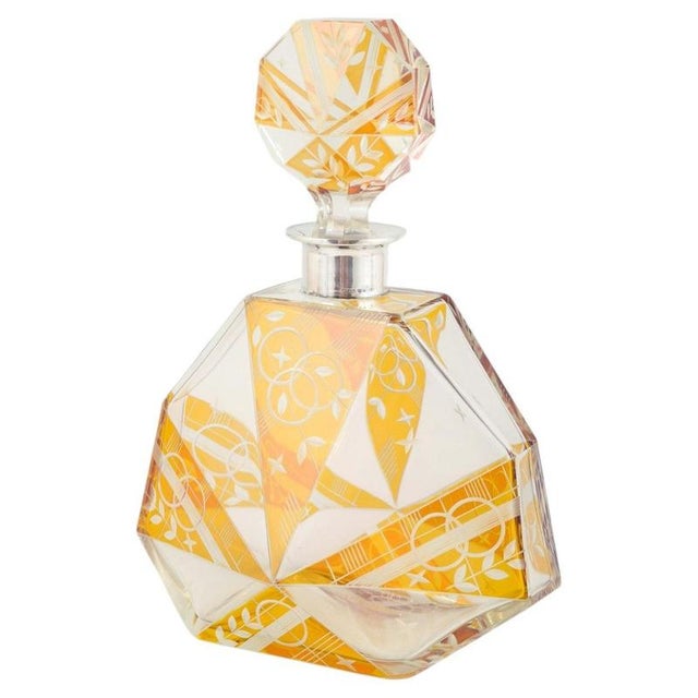 1920s Art Deco Decanter in Faceted Crystal Glass with Silver Mounting, Sweden, 1920s For Sale - Image 5 of 5