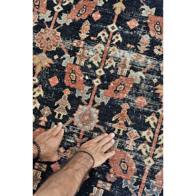 Name: Barcelona Size: 9.11 x 12.6 Age: Antique Pile: Low with incredible restoration in minimal areas About this rug:...