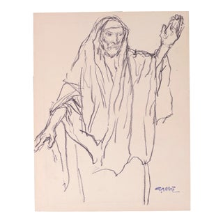 Georges Gobo, Man Freehand, Drawing, Early 20th Century For Sale