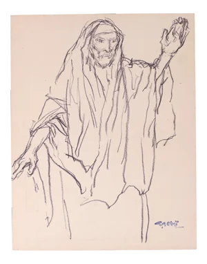 Georges Gobo, Man Freehand, Drawing, Early 20th Century