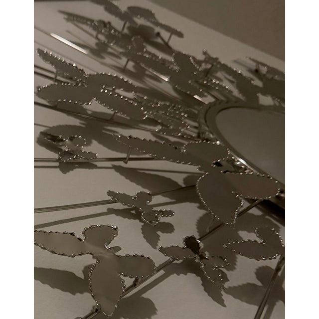 2020s Global Views Butterfly Mirror – Nickel Plated Brass Sculptural Wall Mirror (2 Available) For Sale - Image 5 of 7