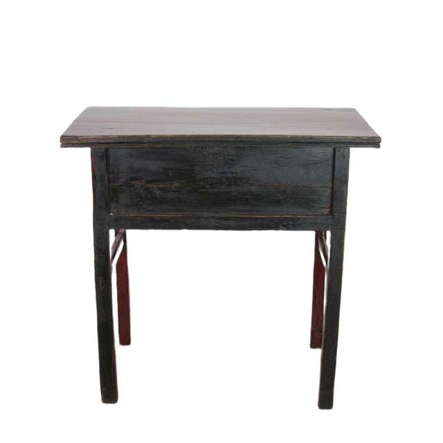 Wood Small Red Antique Wine Console Table For Sale - Image 7 of 8
