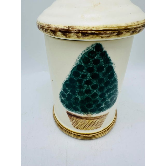 Shabby Chic Ceramic Topiary Design Canister For Sale - Image 3 of 6