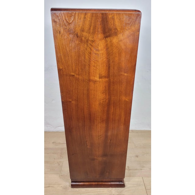 Mid-Century Art Deco Style Walnut Tall Boy, 1950s For Sale - Image 11 of 18