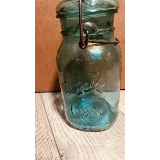 Mason and Sullivan Co. Vintage Ball Ideal Mason Jar, Commemorative Celebration Jar, American Eagle Blue Mason Jar, Bicentennial Honoring (1776-1976) Collectable Mason Jars For Sale - Image 4 of 4