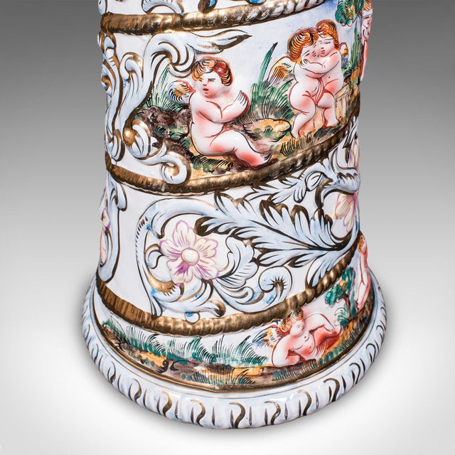 Tall Vintage Stick Stand, Italian, Ceramic, Umbrella Rack, Slimline Vase, c.1960 For Sale - Image 10 of 12