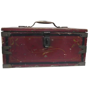 Primitive Hand-Painted Wooden Tool Box